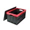 30 Liter Collapsible Storage Bin with Lid, Durable Plastic Folding Storage Crate, Stackable Storage Box Organizer Container for Keepsake Toy Photos Office Nursery Wardrobe Bookshelf etc.
